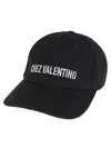 Valentino Cap With Curved Brim And Ventilation Eyelets In Black