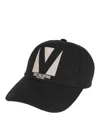 Valentino Garavani Black Baseball Cap With Butter Logo In Adjustable Cotton Women In Negro