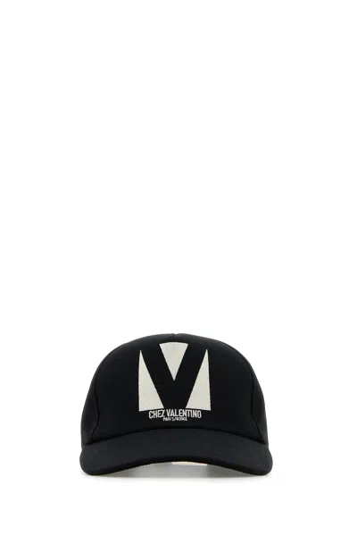 VALENTINO GARAVANI VALENTINO GARAVANI BLACK COTTON BASEBALL CAP