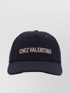 Valentino Cotton Baseball Cap With Embroidery In Black