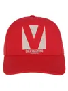 Valentino Garavani Red Cotton Hat In Rhm Rosso Burro