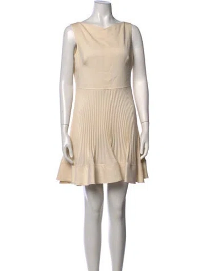 Pre-owned Valentino Bateau Neckline Mini Dress In Neutrals