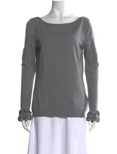 Pre-owned Valentino Bateau Neckline Sweater In Gray