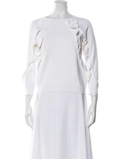 Pre-owned Valentino Bateau Neckline Sweater In White