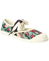 Valentino Floral Embroidered Slip Ons With Ribbon Detail In Multi