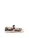 Valentino Bay By Bay Ballerina Trainer In Jacquard Fabric With Floral Embroidery In Multi