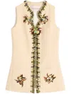 Valentino Garavani Women Cream Wool Blend Vest In Nude