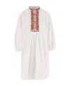 Valentino Bead-embellished Cotton-poplin Mini Dress In White