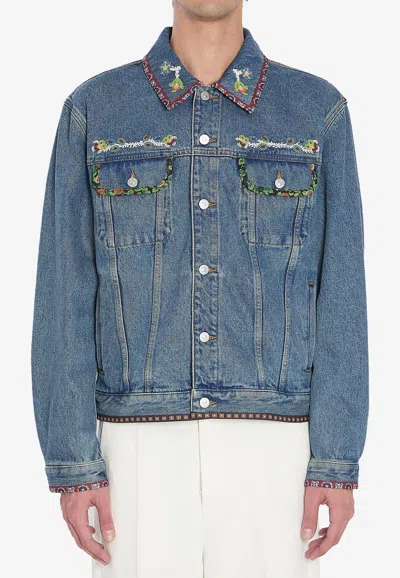 VALENTINO BEADED DENIM JACKET