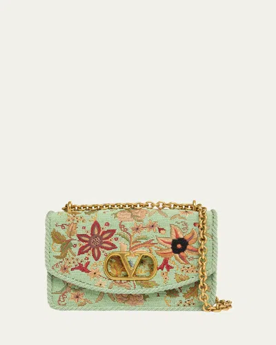 Valentino Garavani Beaded Floral-embroidered Shoulder Strap In Multi