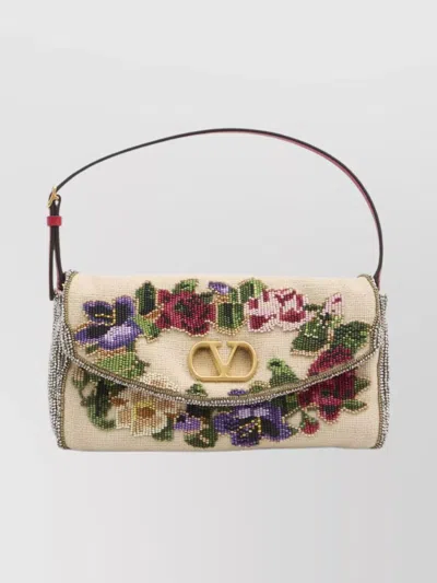 Valentino Garavani Beaded Floral Shoulder Bag