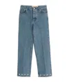 Valentino Five-pocket Denim Trousers Featuring Button Embellishments In Blue