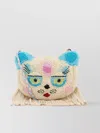 Valentino Beaded Leather Le Chat De La Maison Crossbody Bag In Neutral