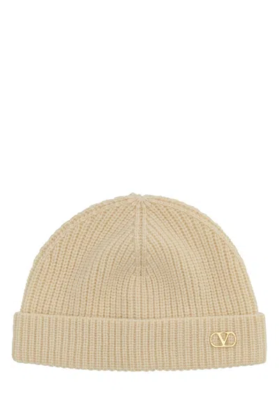 VALENTINO GARAVANI VALENTINO GARAVANI SAND CASHMERE BEANIE HAT