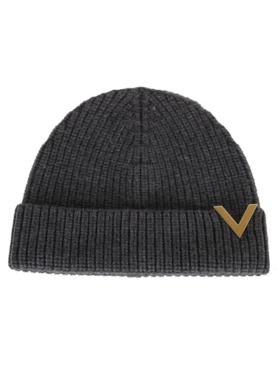 Valentino Garavani Beanie Knitted In Black