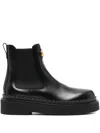 Valentino Stylish Platform Boots Featuring Elastic Panels In Black
