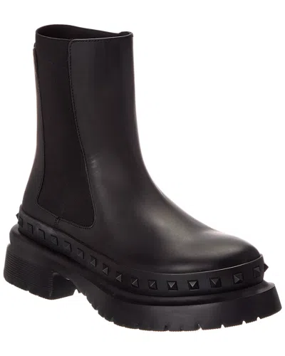 Valentino Garavani Valentino Beatle Leather Boot In Black