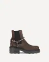 Valentino Beatle Rockstud Suede Chelsea Boots In Brown
