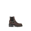 Valentino Beatle Rockstud Suede Chelsea Boots In Brown