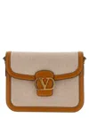 Valentino Vlogo Signature Canvas Shoulder Bag In Beige