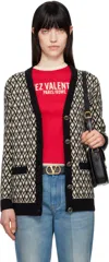 Valentino Knitwear Logo In Rex Crema/nero