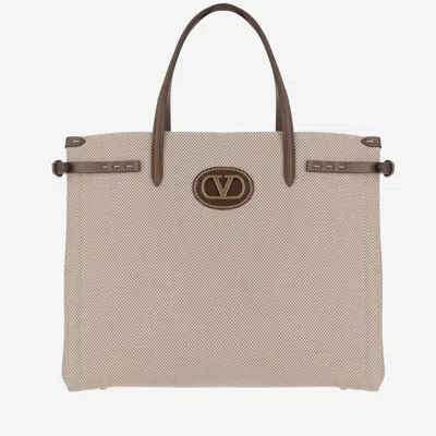 Valentino Garavani Beige Antibes Medium Tote