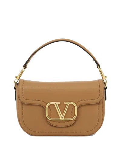 Valentino Garavani Beige Antique Brass-finish Shoulder Handbag For Women In Black