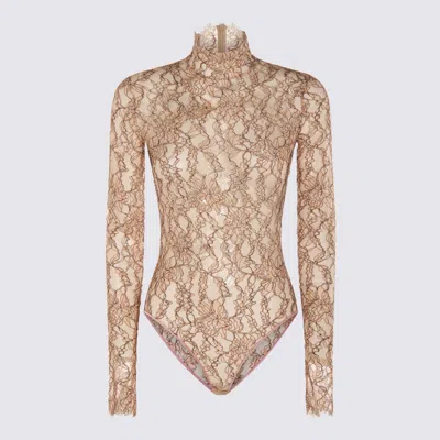 Valentino Beige Bodysuit In Brown