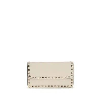 Valentino Garavani Beige Calf Leather Bos Taurus Wallet