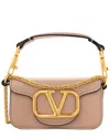 Valentino Beige Calfskin Leather Vlogo Micro Loco Shoulder Bag (authentic Pre-  Loved) In Pink