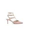 Valentino Beige Calfskin Platform Pumps In Multi