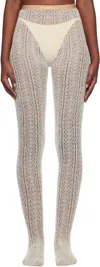 Valentino Beige 'chez ' Mohair Tights In 031 Latte