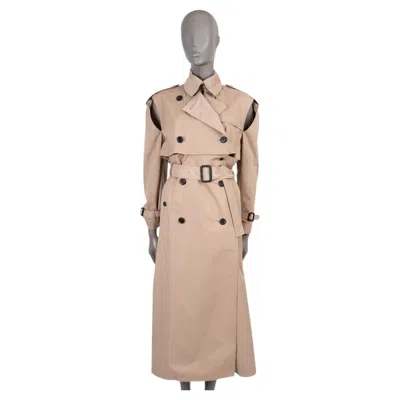 Pre-owned Valentino Beige Cotton 2018 Convertable Trench Coat To Jacket 40 S In Brown