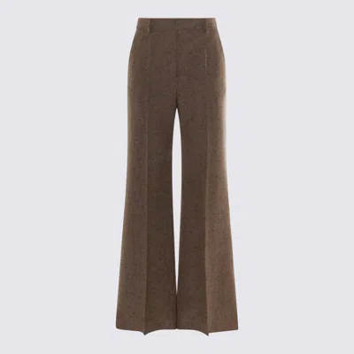Valentino Beige Cotton Pants In Brown