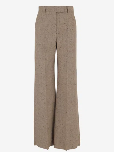 Valentino Beige Cotton Pants In Brown