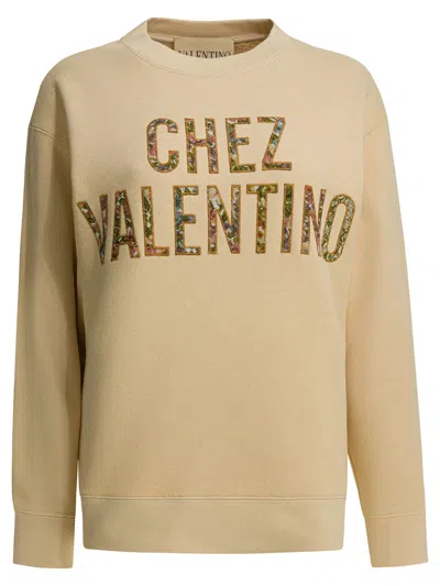 Valentino Beige Cotton Sweatshirt In Neutral