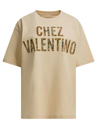Valentino Beige Cotton T-shirt In Nude