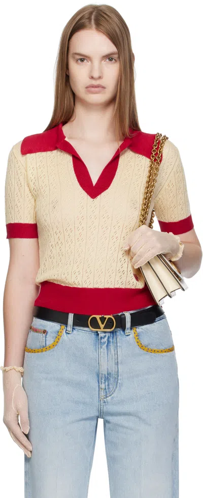 VALENTINO BEIGE FLAX LINEN POLO