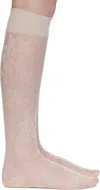 Valentino Beige Floral Socks In Neutral