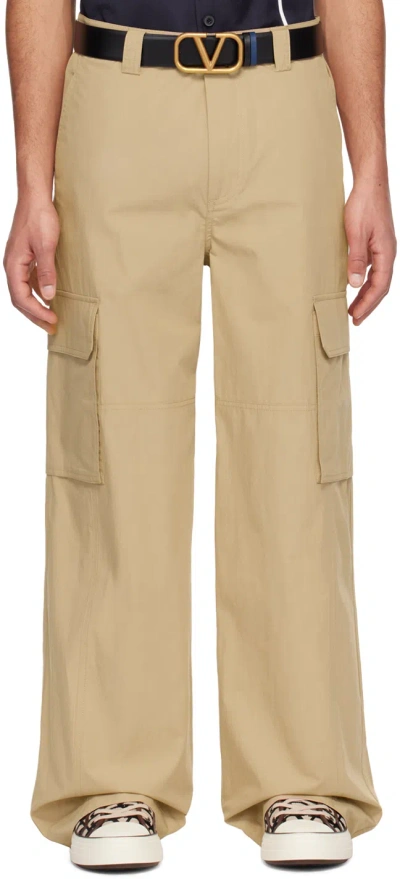 Valentino Beige Hammer Loop Cargo Pants