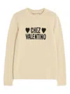 Valentino Beige Heart-embellished Sweater In Neutral
