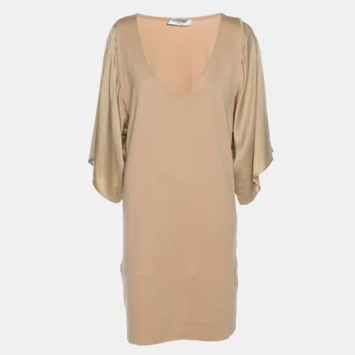 Pre-owned Valentino Beige Knit Silk Top M