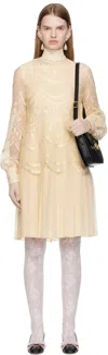 Valentino Beige Layered Midi Dress In Pattern