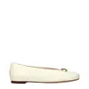 Valentino Beige Leather Ballet Flats In White