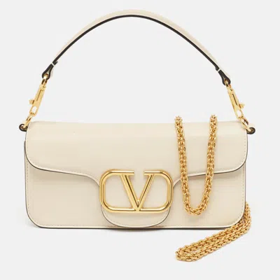 Pre-owned Valentino Garavani Beige Leather Loco Shoulder Bag