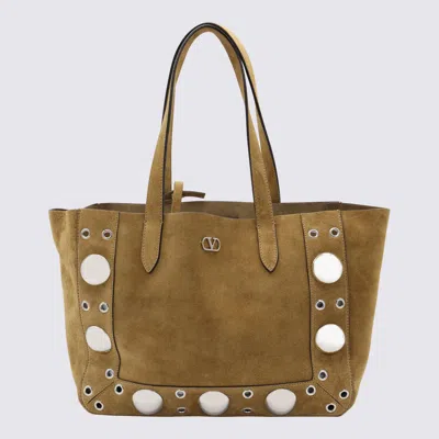 Valentino Garavani Beige Leather Nellcote Totes