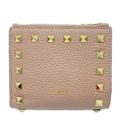 Pre-owned Valentino Garavani Valentino Beige Leather Wallet (bi-fold) ()