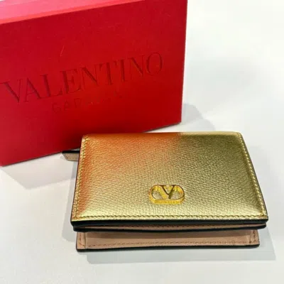 Pre-owned Valentino Garavani Valentino Beige Leather Wallet (bi-fold) ()