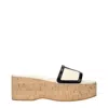 Valentino Beige Leather Wedges Sandals In Neutral