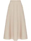 VALENTINO BEIGE LINEN MIDI SKIRT FOR WOMEN